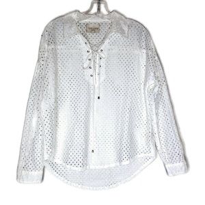 SOLD Moon River Eyelet Lace Up Shirt